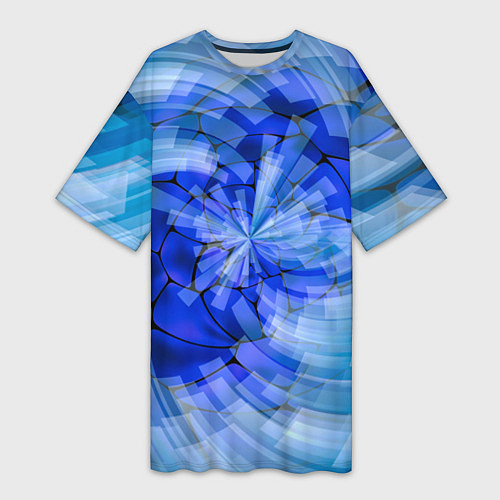 Женская длинная футболка Геометрическое цунами / 3D-принт – фото 1