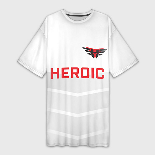 Женская длинная футболка Heroic white / 3D-принт – фото 1