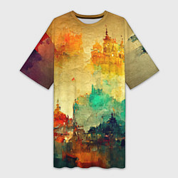 Женская длинная футболка Древний портовый город