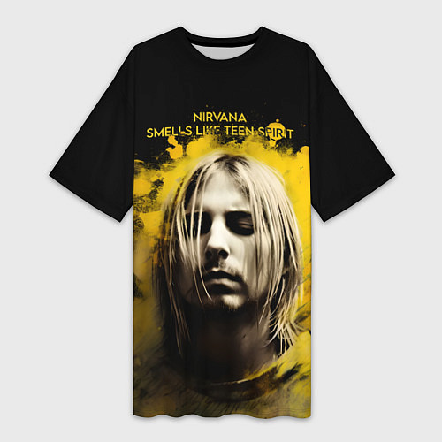 Женская длинная футболка Nirvana Graffiti / 3D-принт – фото 1