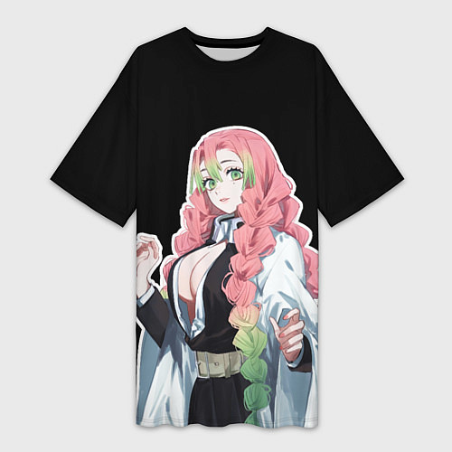 Женская длинная футболка Мицури канроджи - минимализм / 3D-принт – фото 1