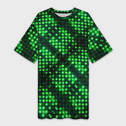 Женская длинная футболка Яркие зеленые точки