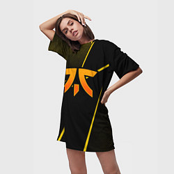 Футболка женская длинная Fnatic - csgo - gold edition, цвет: 3D-принт — фото 2