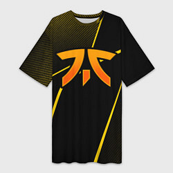 Женская длинная футболка Fnatic - csgo - gold edition