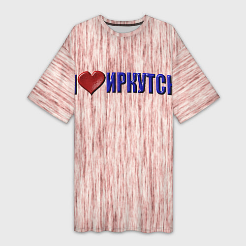 Женская длинная футболка Любовь к Иркутску / 3D-принт – фото 1