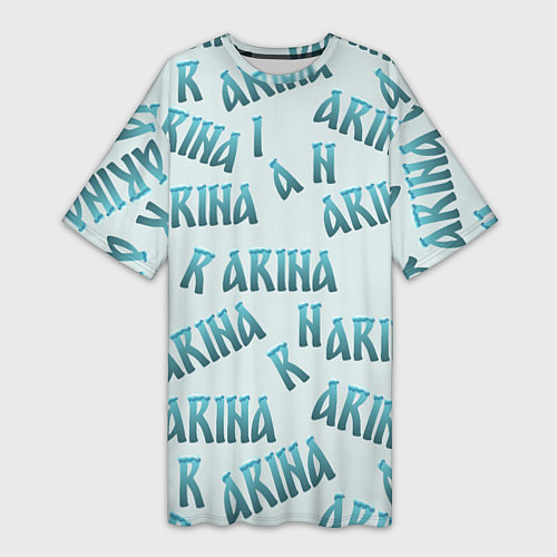 Женская длинная футболка Арина - текст паттерн / 3D-принт – фото 1