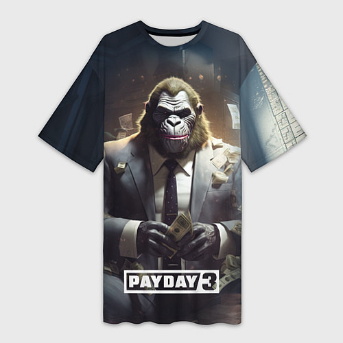Женская длинная футболка Gorilla Payday 3 / 3D-принт – фото 1