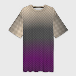 Футболка женская длинная Фиолетовый и серый дым - Хуф и Ся, цвет: 3D-принт