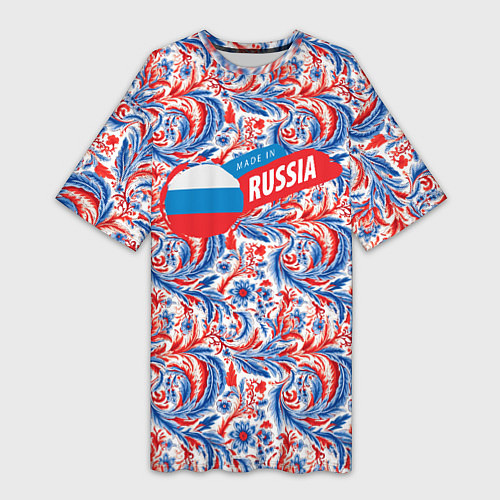 Женская длинная футболка Made in Russia / 3D-принт – фото 1