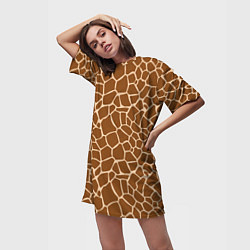 Футболка женская длинная Пятнистая шкура жирафа, цвет: 3D-принт — фото 2