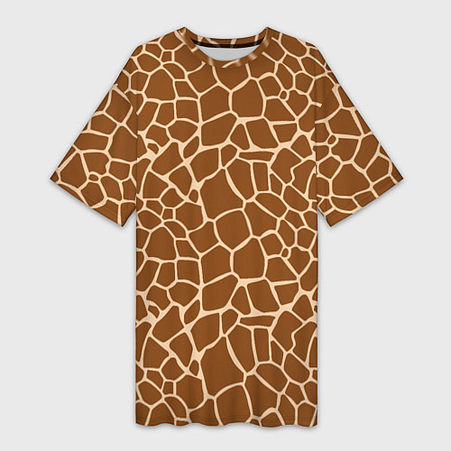 Женская длинная футболка Пятнистая шкура жирафа / 3D-принт – фото 1