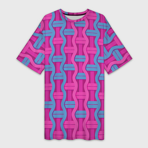 Женская длинная футболка Pink blue fantasy / 3D-принт – фото 1