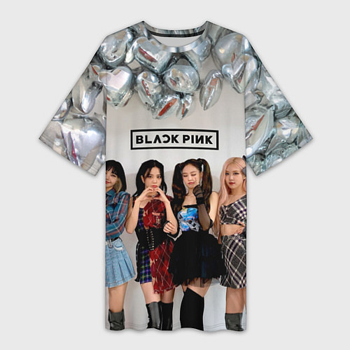 Женская длинная футболка Blackpink girls / 3D-принт – фото 1