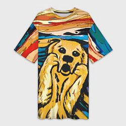 Женская длинная футболка Крик собаки