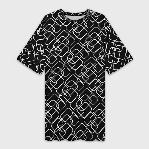 Женская длинная футболка Кольца на черном / 3D-принт – фото 1