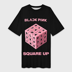 Женская длинная футболка Blackpink Square up