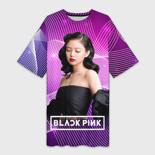 Женская длинная футболка BlackPink Jennie / 3D-принт – фото 1