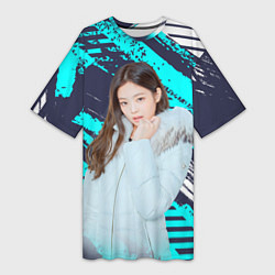 Футболка женская длинная Blackpink winter style, цвет: 3D-принт