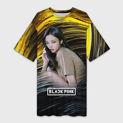 Женская длинная футболка Blackpink Jennie