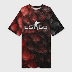 Женская длинная футболка CS GO dark texture