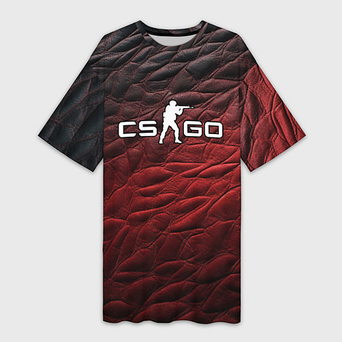 Женская длинная футболка CS GO dark red / 3D-принт – фото 1