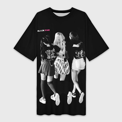 Женская длинная футболка Blackpink The girls are leaving / 3D-принт – фото 1