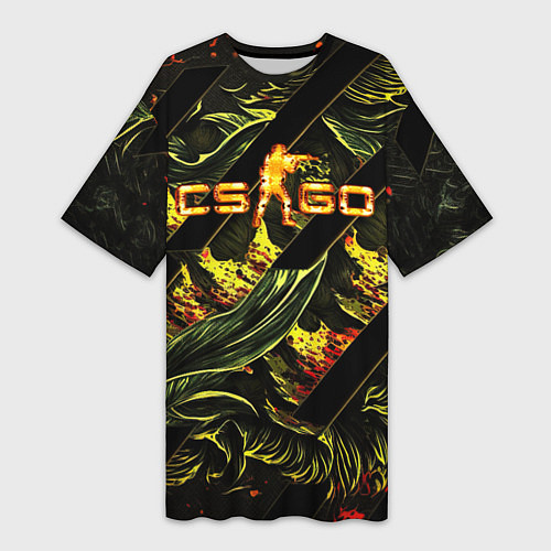 Женская длинная футболка CS GO fire logo / 3D-принт – фото 1