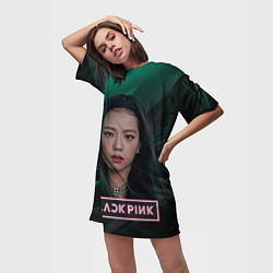 Футболка женская длинная Blackpink beautiful singer Rose, цвет: 3D-принт — фото 2