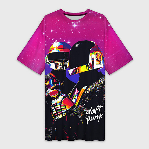 Женская длинная футболка Daft Punk Discovery / 3D-принт – фото 1