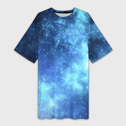 Женская длинная футболка Яркие звёзды в космосе / 3D-принт – фото 1
