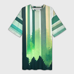 Женская длинная футболка Прохладный лес
