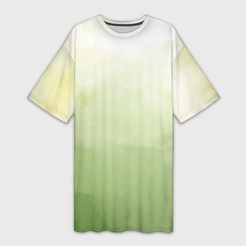 Женская длинная футболка Абстрактный лаймовый акварельный фон / 3D-принт – фото 1