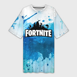 Женская длинная футболка Fortnite Logo Paint