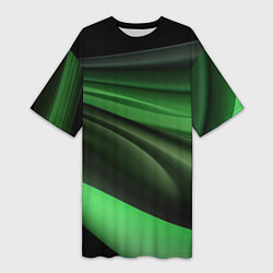 Женская длинная футболка Темная зеленая текстура