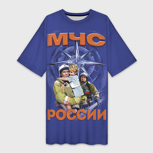 Женская длинная футболка МЧС России - спасатели / 3D-принт – фото 1