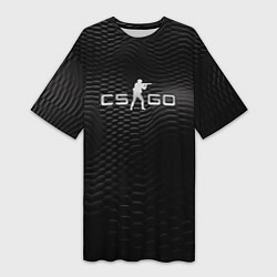 Женская длинная футболка CS GO silver logo