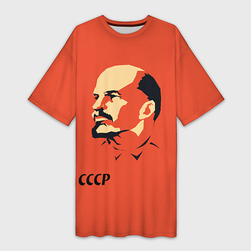 Женская длинная футболка СССР Ленин жив / 3D-принт – фото 1