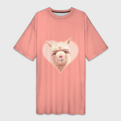 Женская длинная футболка Красивая лама