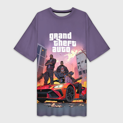 Женская длинная футболка Grand Theft Auto - game / 3D-принт – фото 1