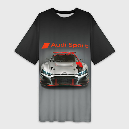 Женская длинная футболка Audi sport - racing car - extreme / 3D-принт – фото 1