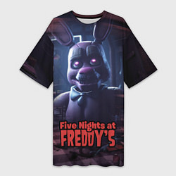 Футболка женская длинная Five Nights at Freddys Bonnie, цвет: 3D-принт