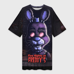 Футболка женская длинная Five Nights at Freddys Bonnie, цвет: 3D-принт