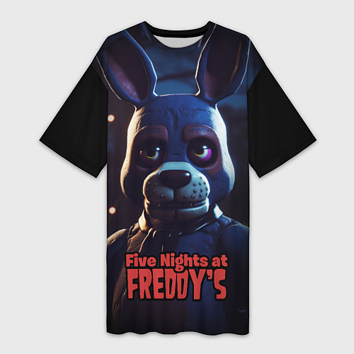 Женская длинная футболка Five Nights at Freddys Bonnie / 3D-принт – фото 1
