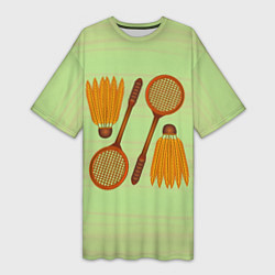 Женская длинная футболка Бадминтон