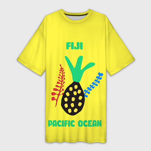 Женская длинная футболка Фиджи - Тихий океан / 3D-принт – фото 1