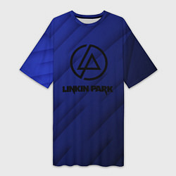 Футболка женская длинная Linkin park лого градиент, цвет: 3D-принт