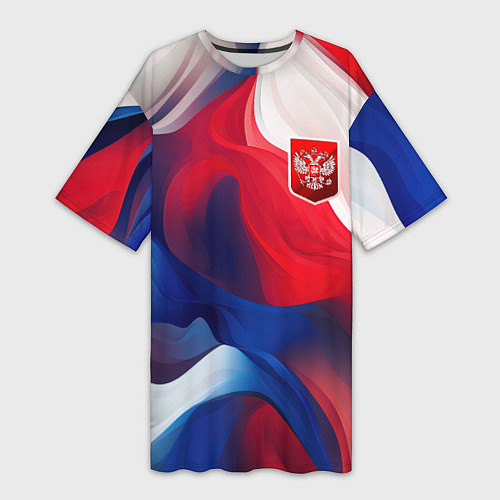 Женская длинная футболка Красный герб России / 3D-принт – фото 1