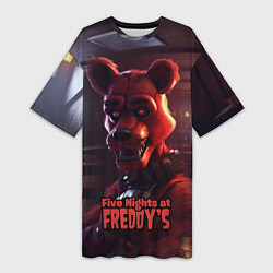 Футболка женская длинная Five Nights at Freddys Mangle, цвет: 3D-принт