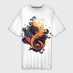 Женская длинная футболка Пламя феникса