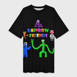 Женская длинная футболка Rainbow friends characters